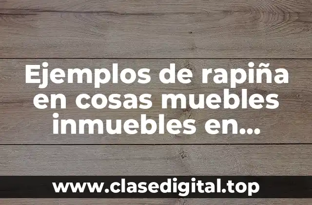 Ejemplos de rapiña en cosas muebles inmuebles en derecho romano y Significado