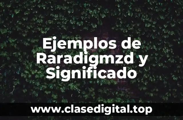 Ejemplos de Raradigmzd y Significado