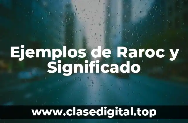 Ejemplos de Raroc y Significado