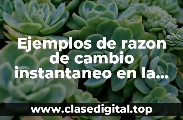 Ejemplos de razon de cambio instantaneo en la vida cotidiana