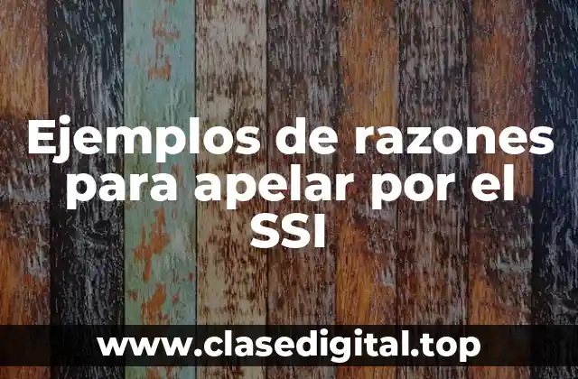 Ejemplos de razones para apelar por el SSI