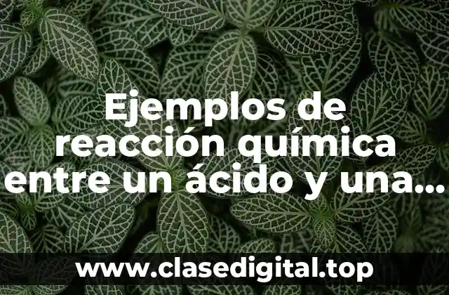 Ejemplos de reacción química entre un ácido y una base