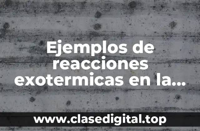 Ejemplos de reacciones exotermicas en la vida cotidiana