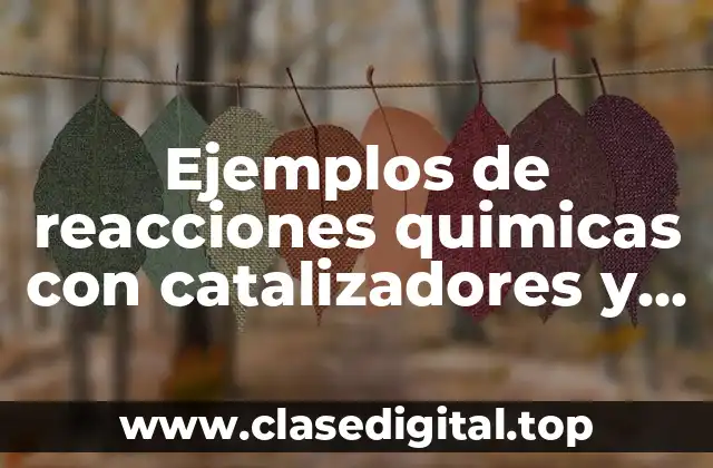 Ejemplos de reacciones quimicas con catalizadores y Significado