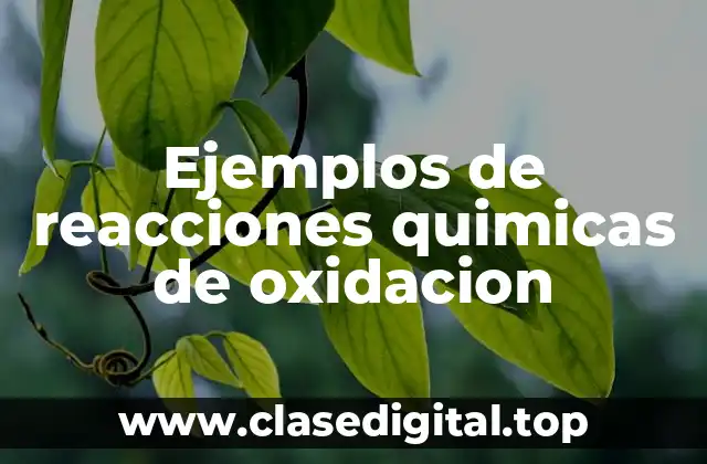 Ejemplos de reacciones quimicas de oxidacion