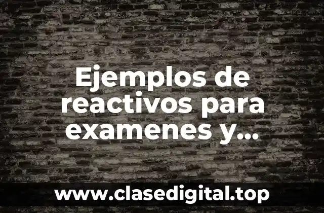 Ejemplos de reactivos para examenes