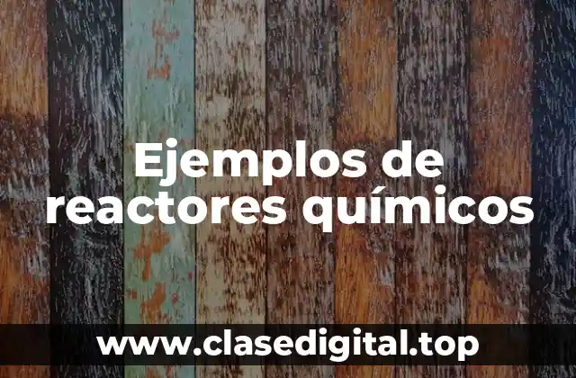 Ejemplos de reactores químicos