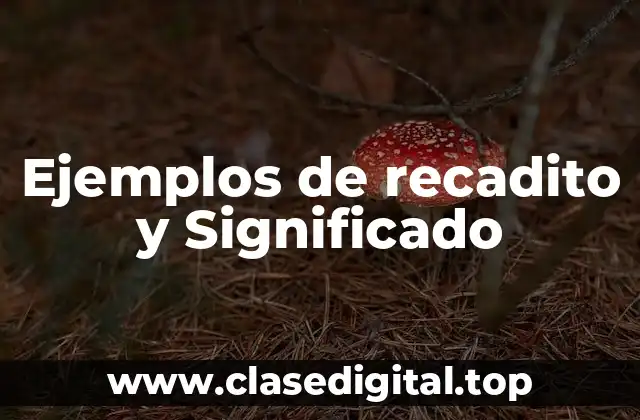 Ejemplos de recadito y Significado