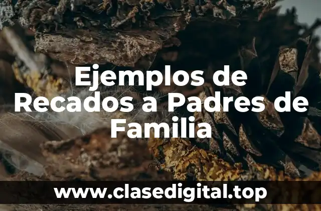 Ejemplos de Recados a Padres de Familia