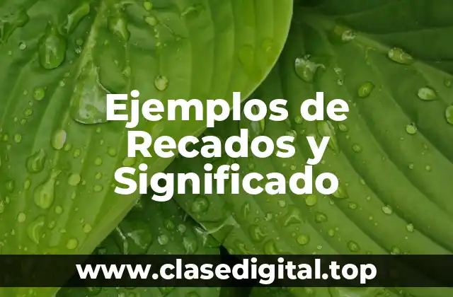 Ejemplos de Recados y Significado