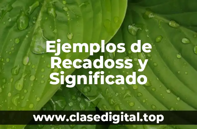 Ejemplos de Recadoss y Significado