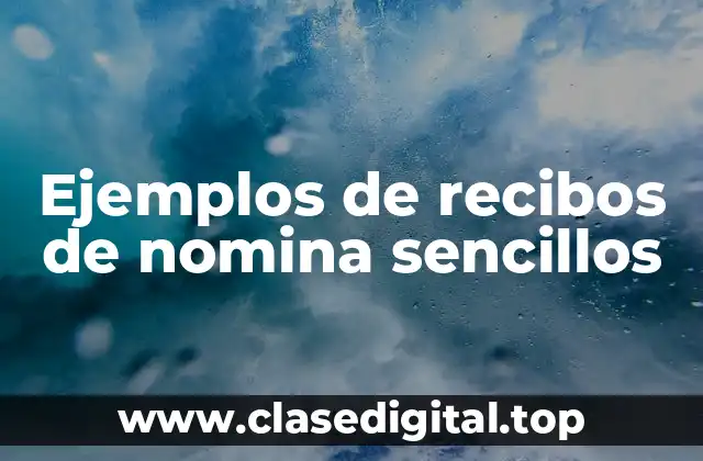 Ejemplos de recibos de nomina sencillos