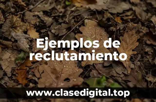 Ejemplos de reclutamiento