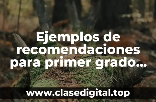 Ejemplos de recomendaciones para primer grado primaria en fichas descriptivas y Significado