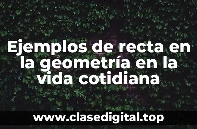Ejemplos de recta en la geometría