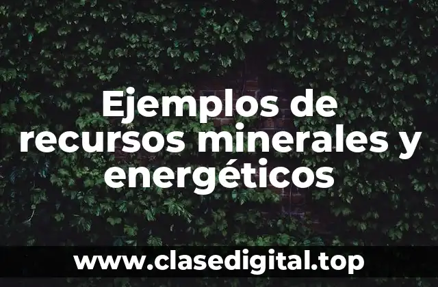 Ejemplos de recursos minerales y energéticos