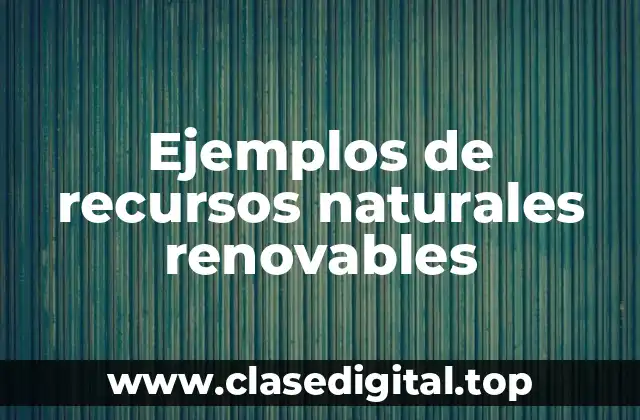 Ejemplos de recursos naturales renovables
