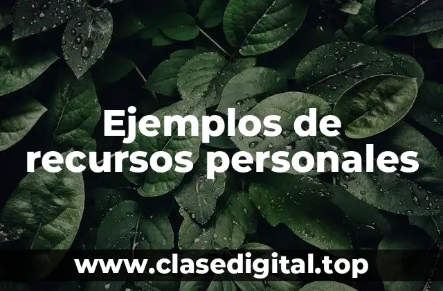 Ejemplos de recursos personales