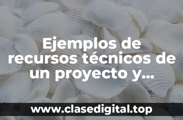Ejemplos de recursos técnicos de un proyecto y Significado