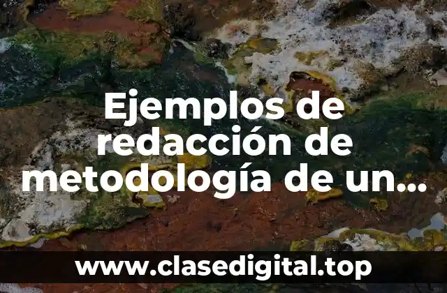Ejemplos de redacción de metodología de un proyecto