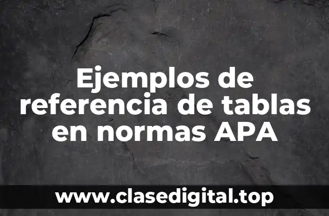 Ejemplos de referencia de tablas en normas APA