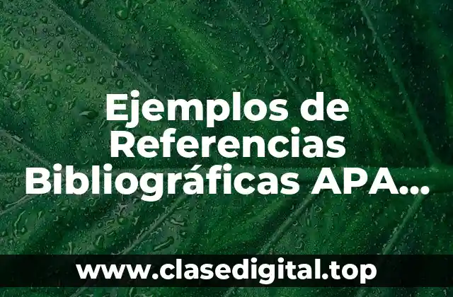 Ejemplos de Referencias Bibliográficas APA 6ta Edición