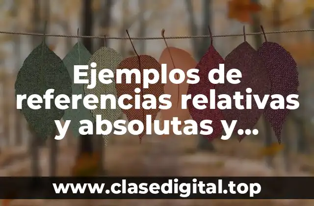 Ejemplos de referencias relativas y absolutas y Significado