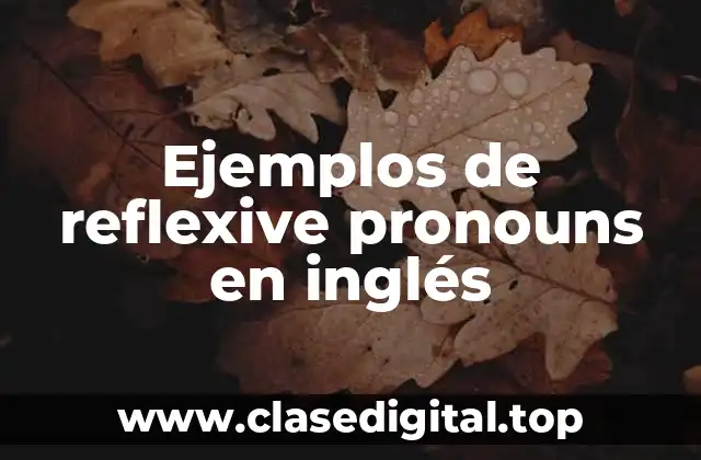 Ejemplos de reflexive pronouns en inglés