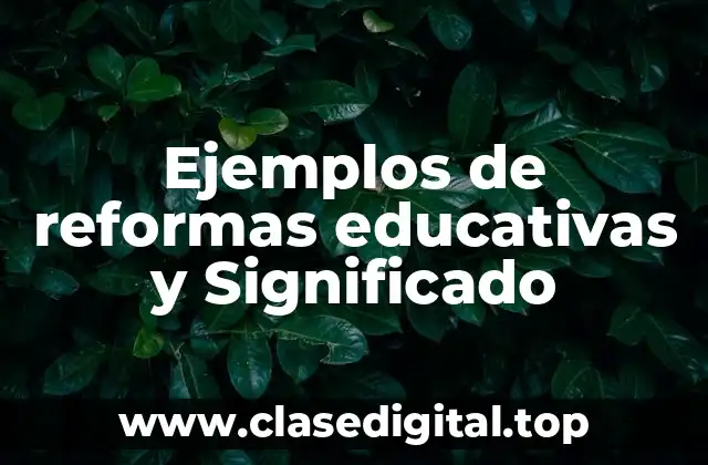 Ejemplos de reformas educativas y Significado
