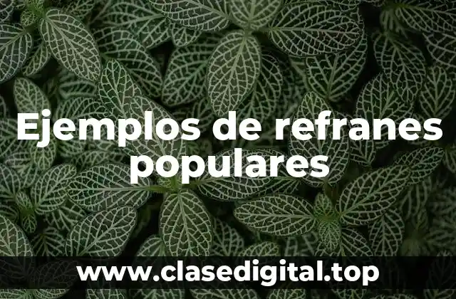 Ejemplos de refranes populares