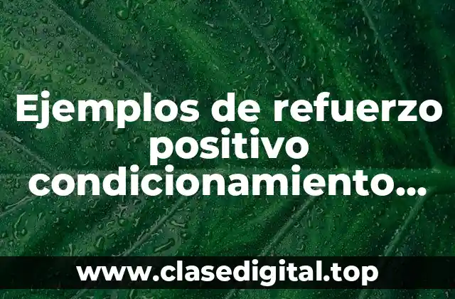 Ejemplos de refuerzo positivo condicionamiento operante y Significado