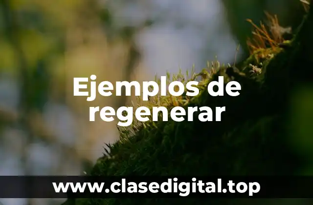 Ejemplos de regenerar