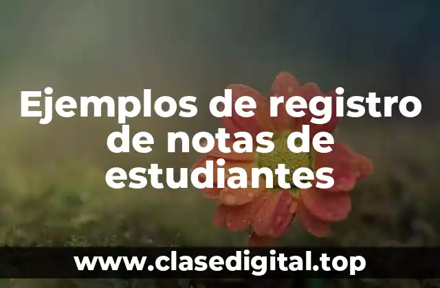 Ejemplos de registro de notas de estudiantes