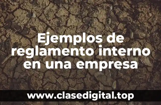 Ejemplos de reglamento interno en una empresa