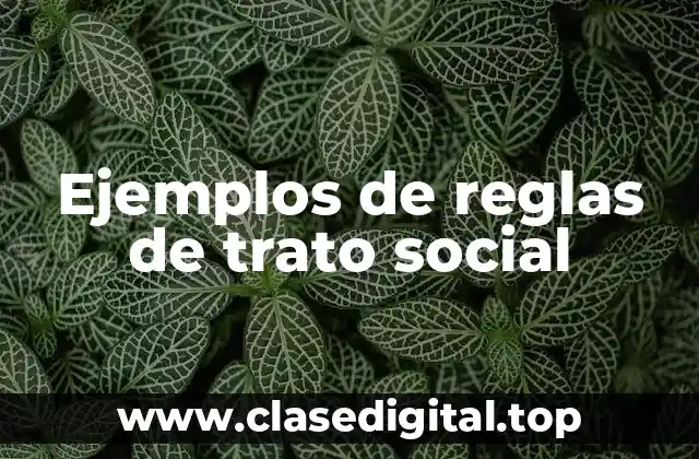 Ejemplos de reglas de trato social
