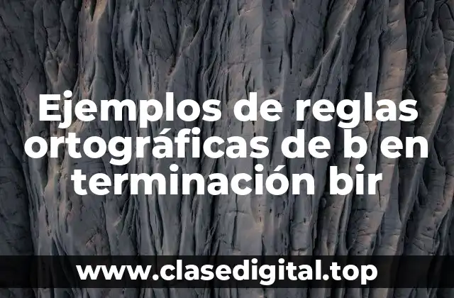 Ejemplos de reglas ortográficas de b en terminación bir