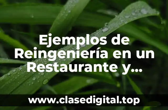 Ejemplos de Reingeniería en un Restaurante