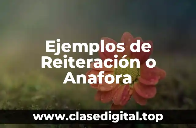 Ejemplos de Reiteración o Anafora