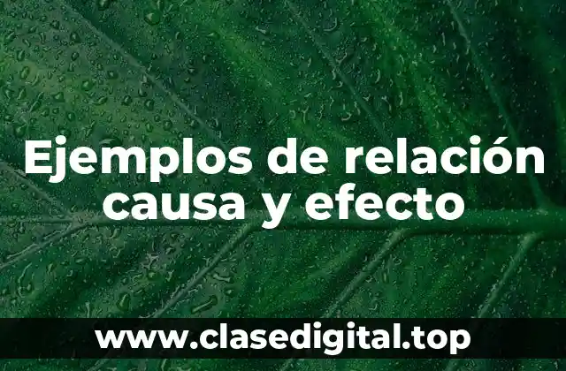 Ejemplos de relación causa y efecto