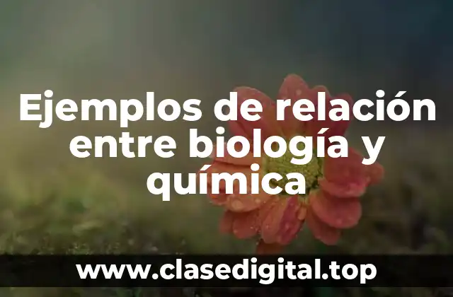 Ejemplos de relación entre biología y química