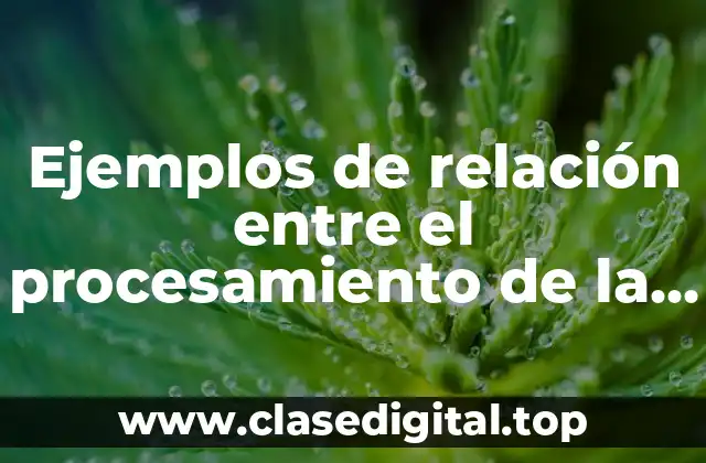 Ejemplos de relación entre el procesamiento de la información y el