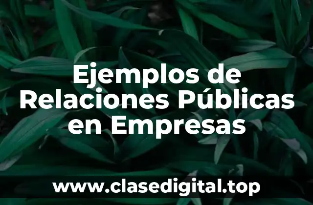 Ejemplos de Relaciones Públicas en Empresas