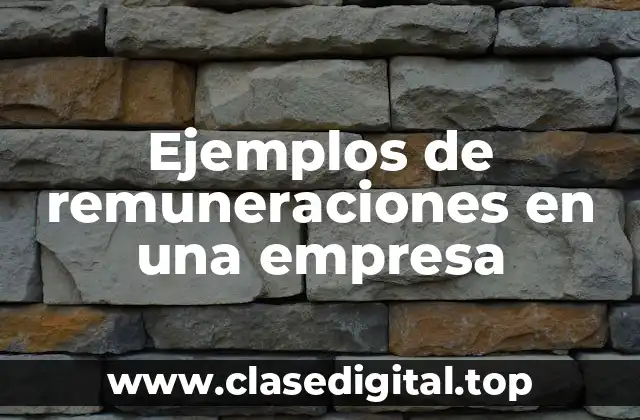 Ejemplos de remuneraciones en una empresa