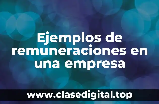 Ejemplos de remuneraciones en una empresa