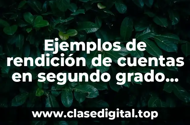 Ejemplos de rendición de cuentas en segundo grado de primaria