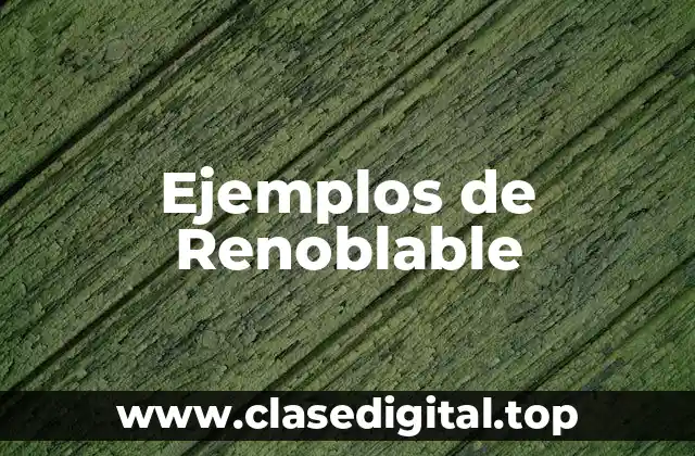 Ejemplos de Renoblable