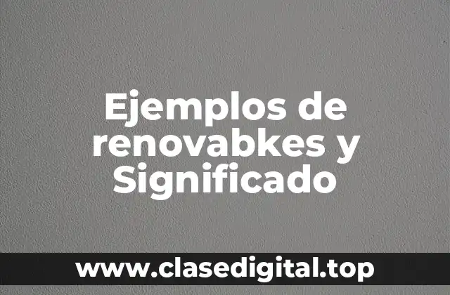 Ejemplos de renovabkes y Significado