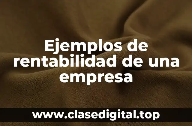 Ejemplos de rentabilidad de una empresa