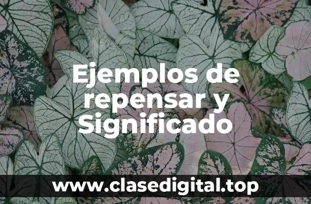 Ejemplos de repensar y Significado