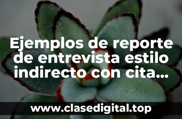 Ejemplos de reporte de entrevista estilo indirecto con cita textual